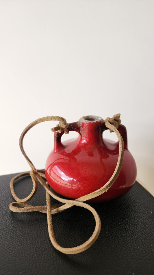 Kfar Menachem Ceramic Red Glazed Miniature Amphora vase