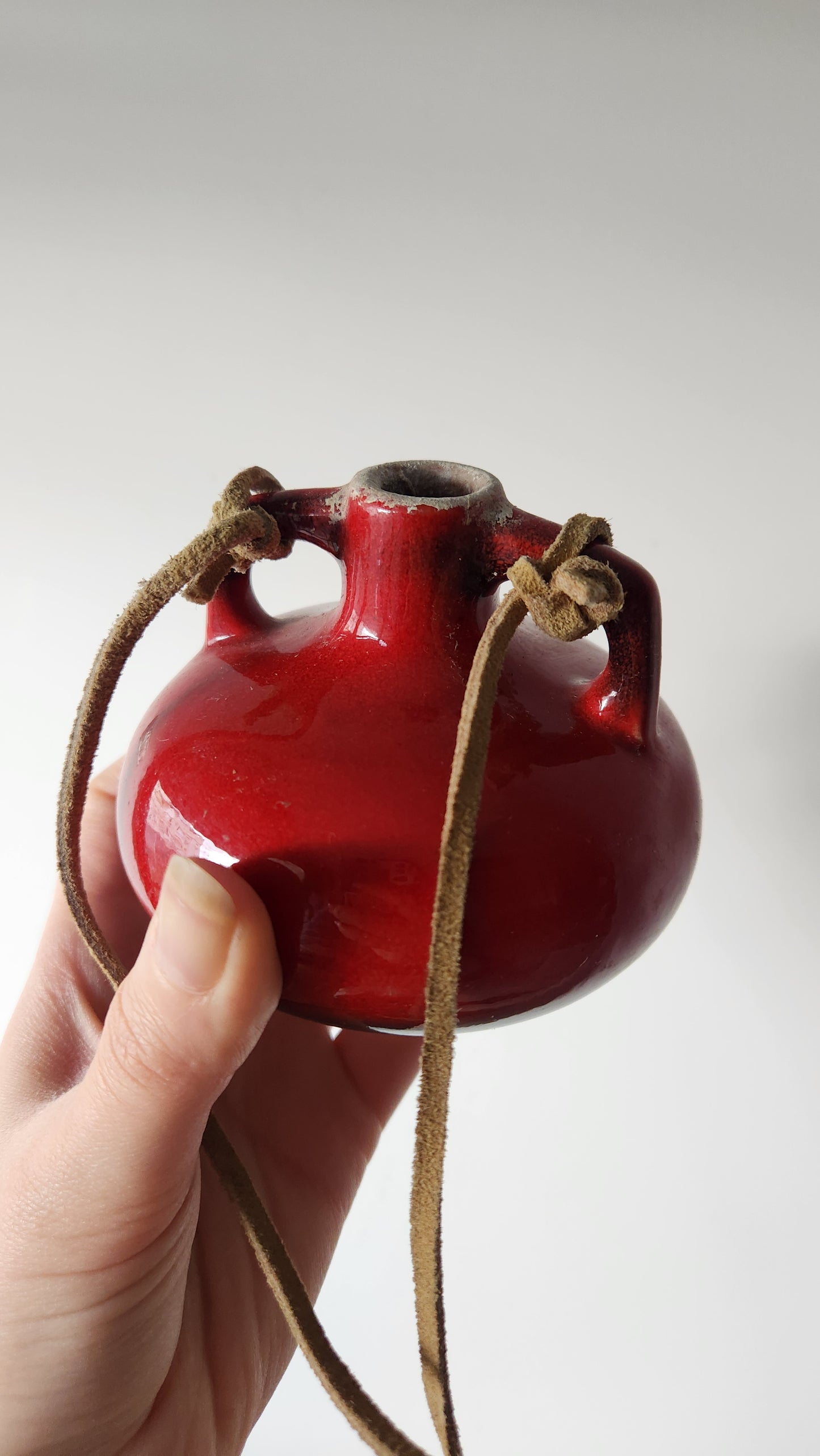 Kfar Menachem Ceramic Red Glazed Miniature Amphora vase