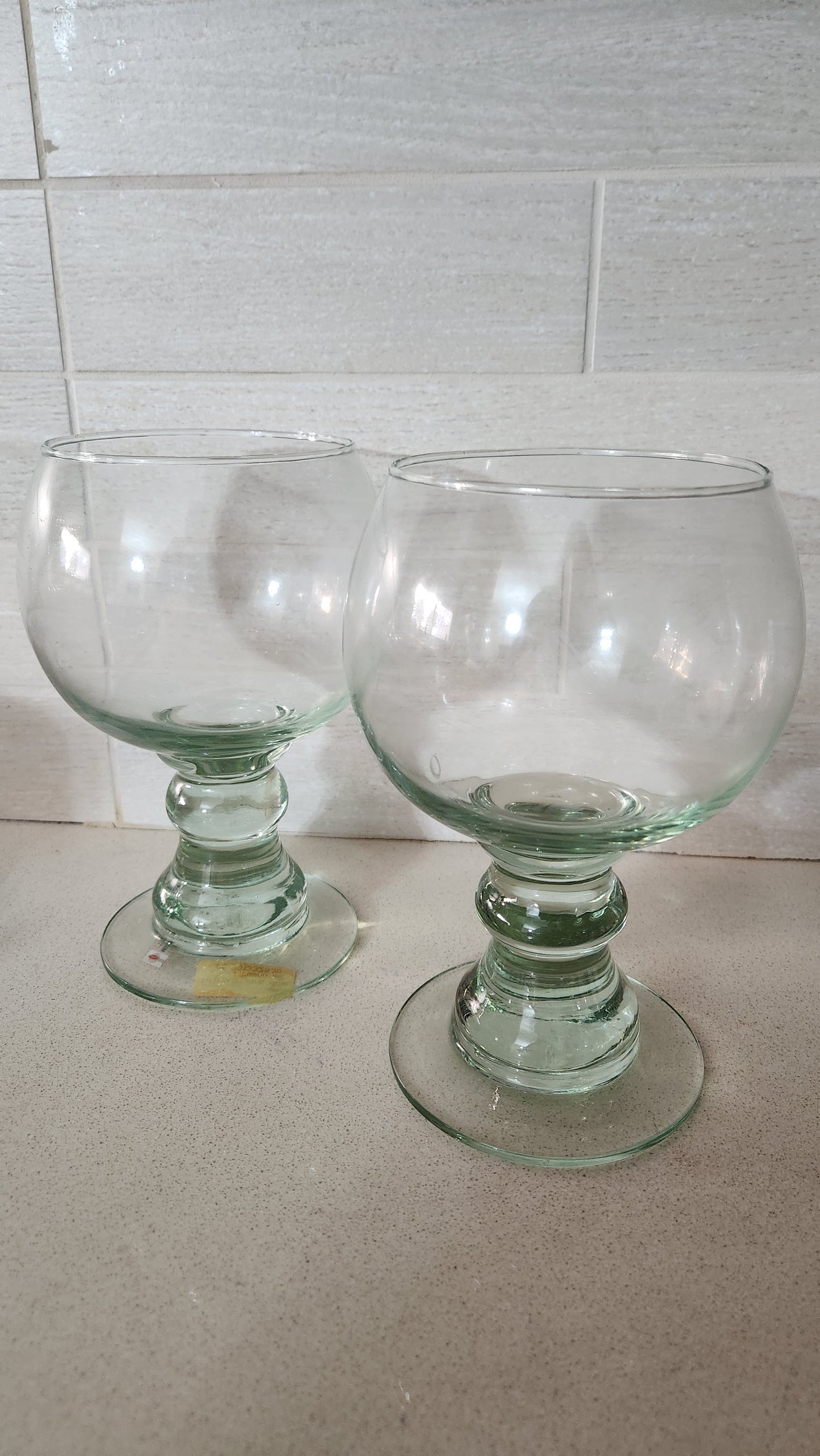 Pair of Handblown Spanish Mediterranean Margarita/Beer Glasses