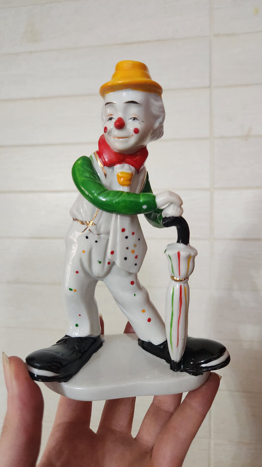 Set of 3 hand Painted porcelain clown figurines