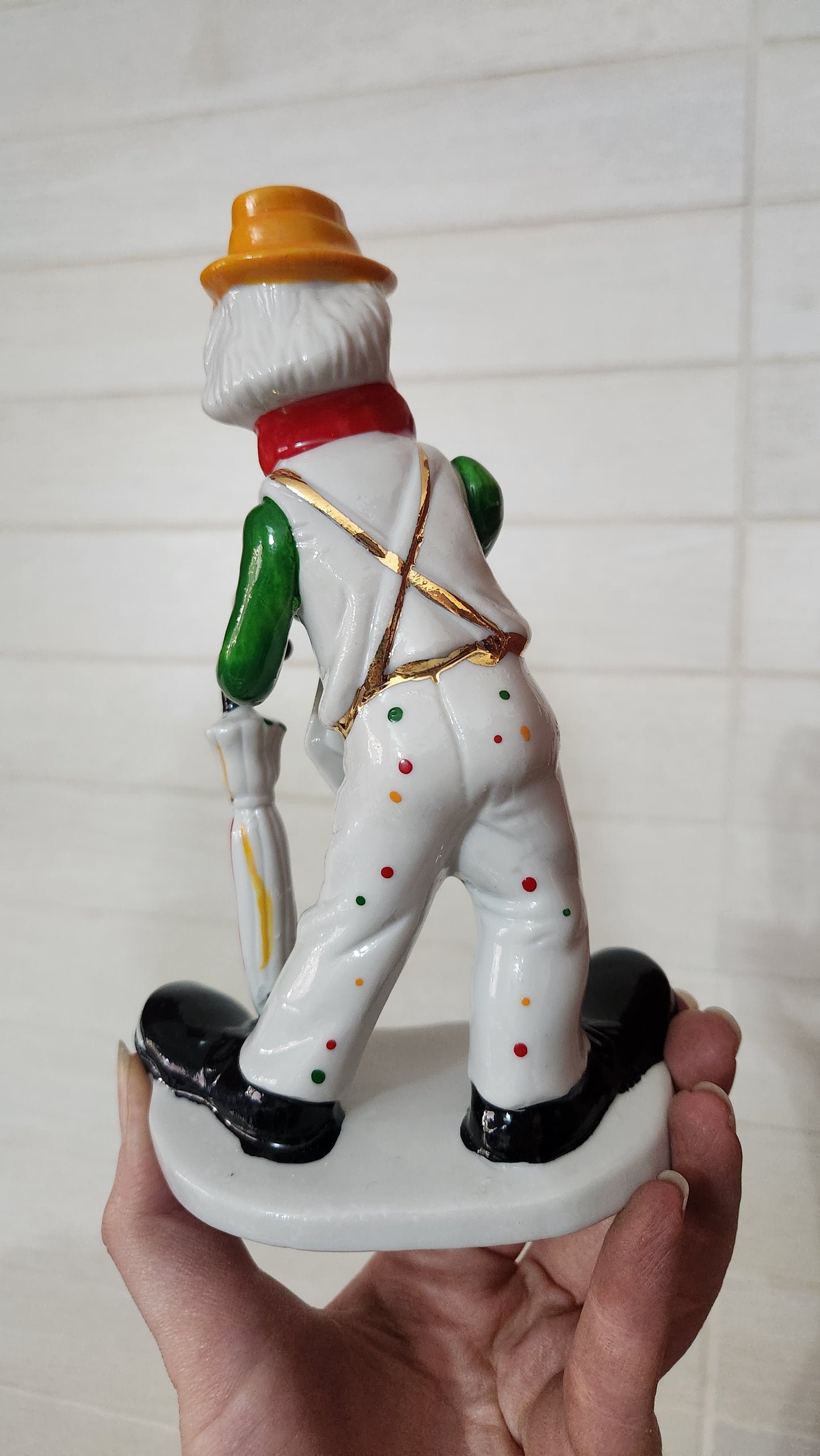 Set of 3 hand Painted porcelain clown figurines