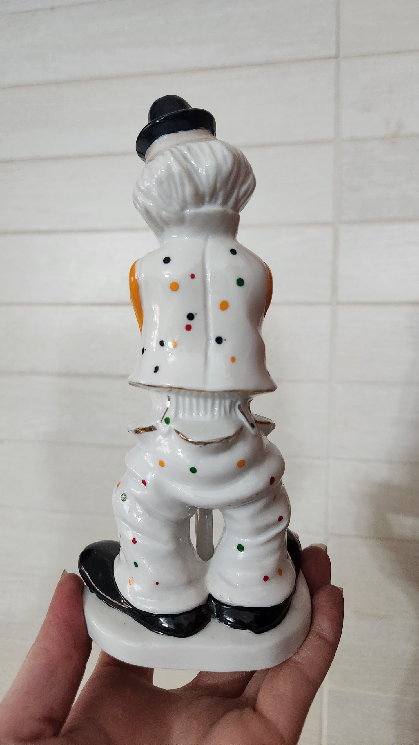 Set of 3 hand Painted porcelain clown figurines