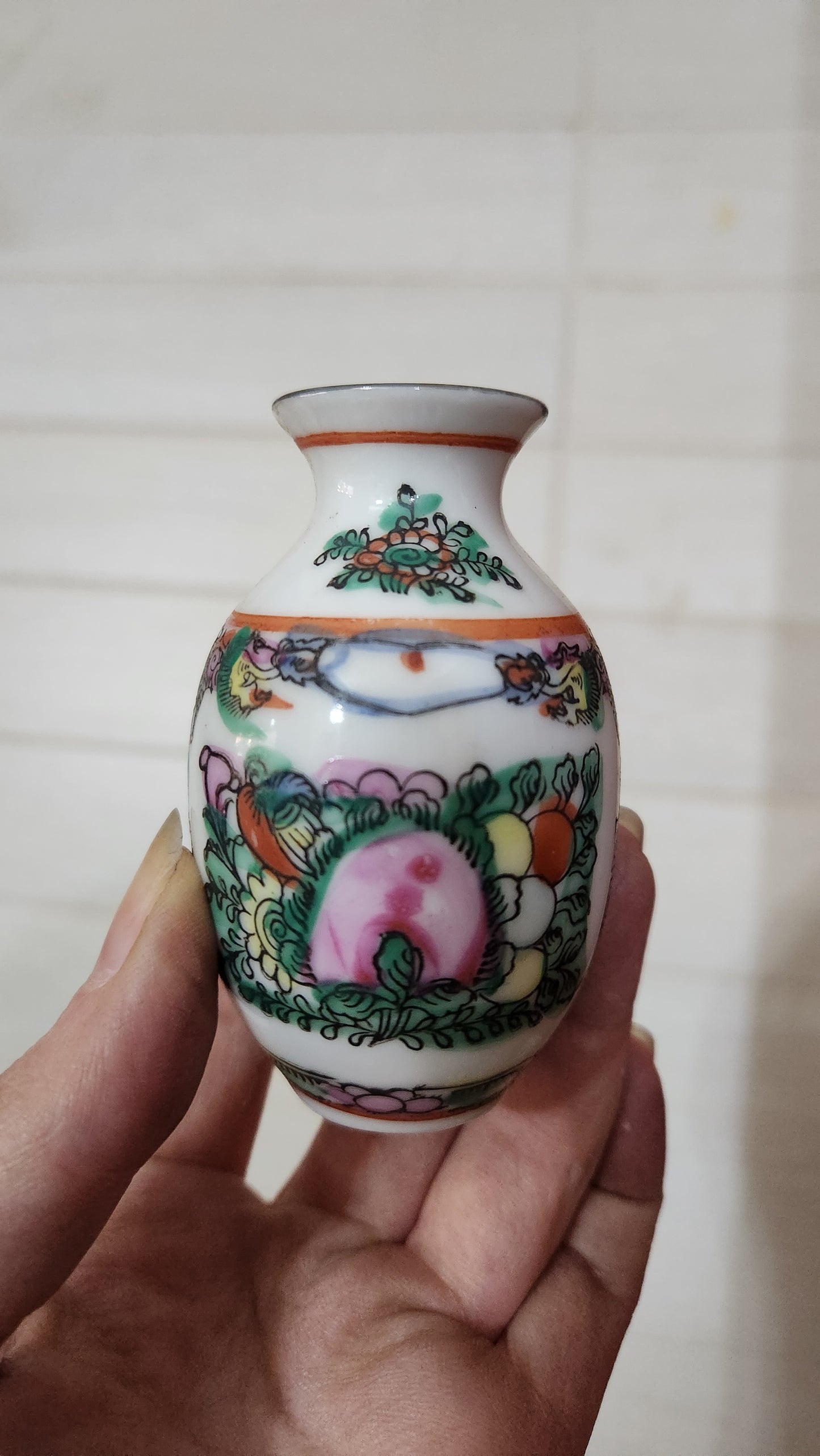 Vintage Chinese Famille Rose Porcelain Miniature Tea Set