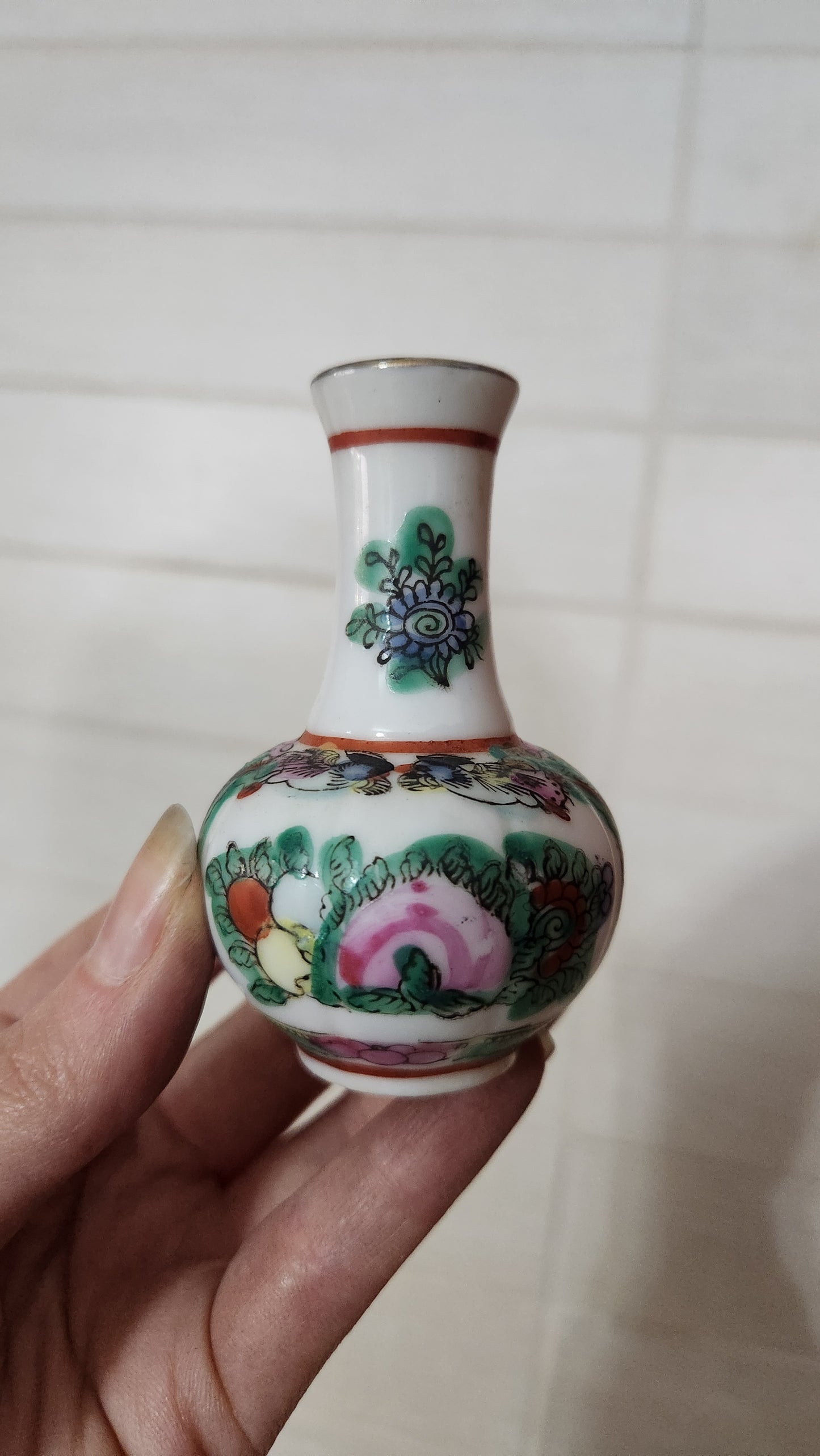 Vintage Chinese Famille Rose Porcelain Miniature Tea Set