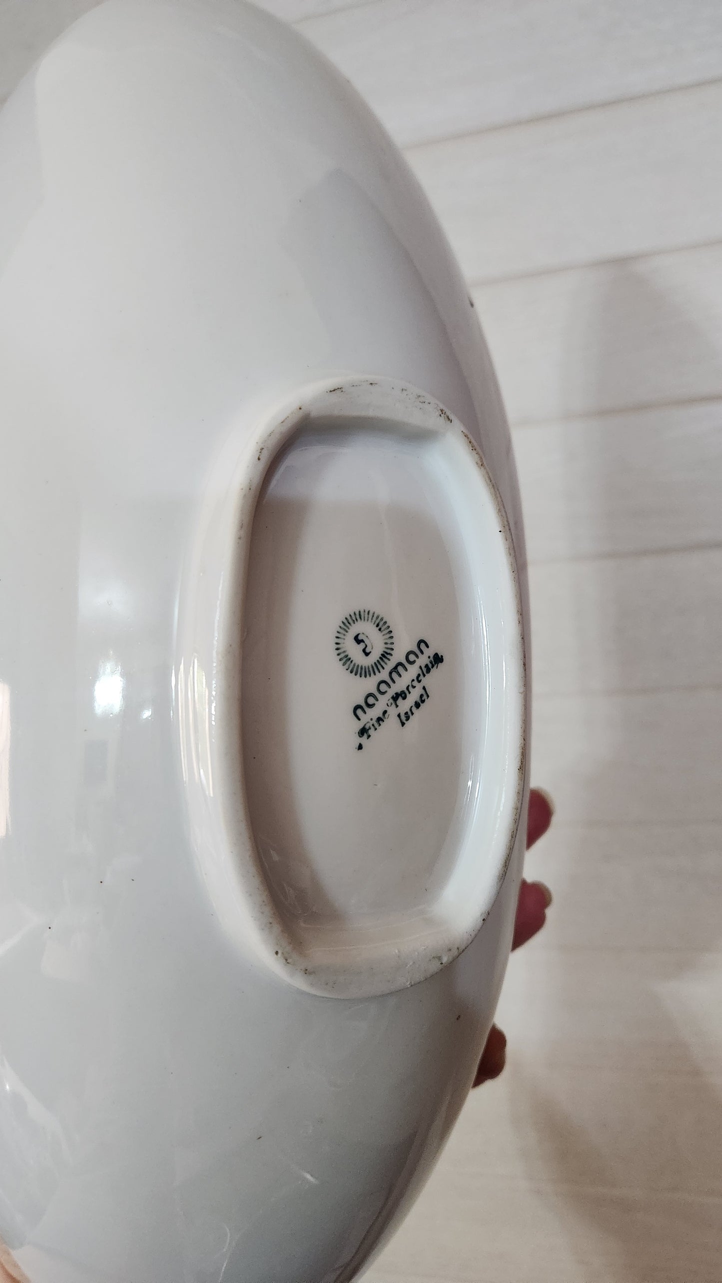 Vintage Naaman Fine Porcelain Fruit Bowl - Oval Boat Shape