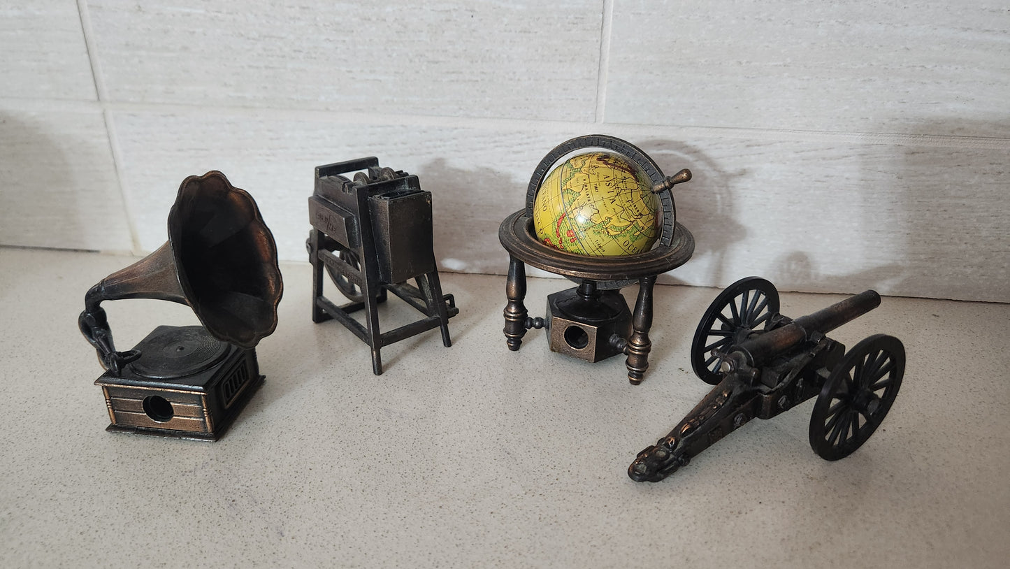 4 Vintage PlayMe Spain Diecast Miniature Pencil Sharpeners