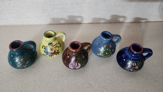 Set of 5 Reutter Porzellan Germany Miniature Floral Pitchers/Jugs