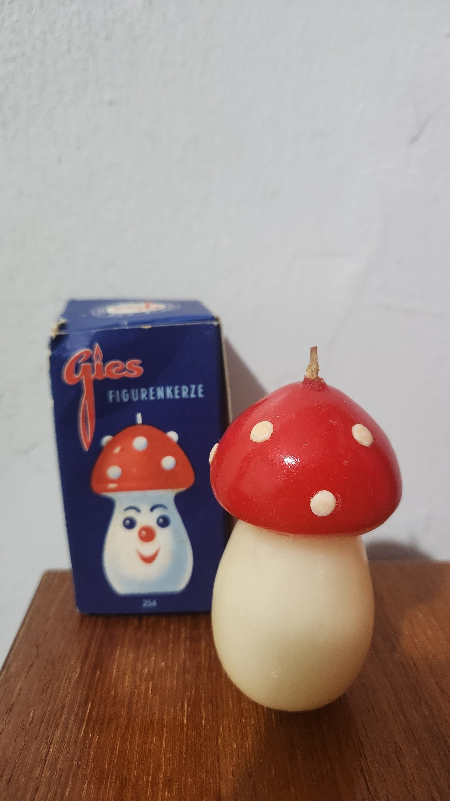 Vintage Gies West Germany Christmas Candle Set - Snowman & Mushroom