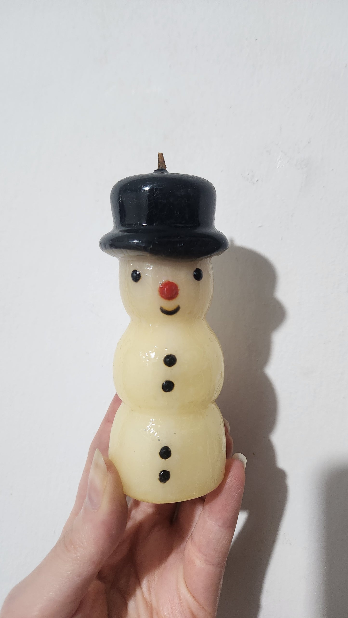 Vintage Gies West Germany Christmas Candle Set - Snowman & Mushroom