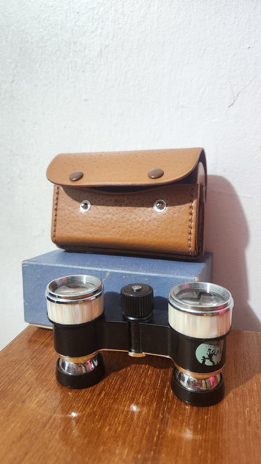 Vintage Japan HOC 2.5x Opera Glasses Binoculars with Mother of Pearl Inlay
