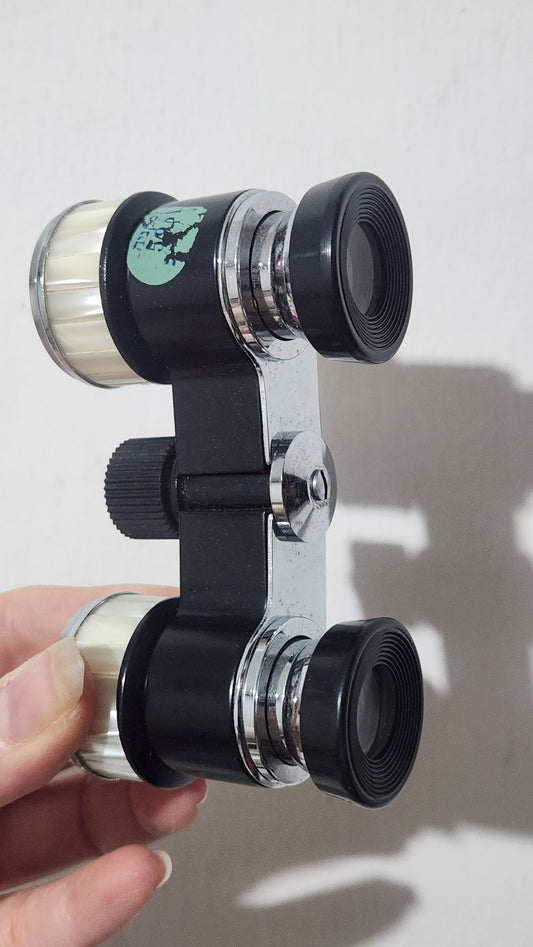 Vintage Japan HOC 2.5x Opera Glasses Binoculars with Mother of Pearl Inlay