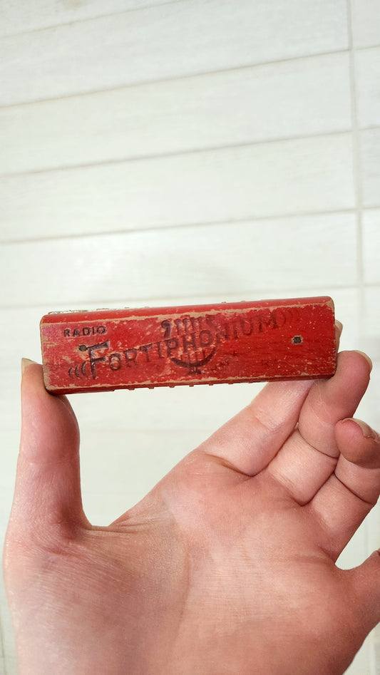 Vintage "Fortiphonium" Radio Band Wooden Harmonica - Rare Collectible
