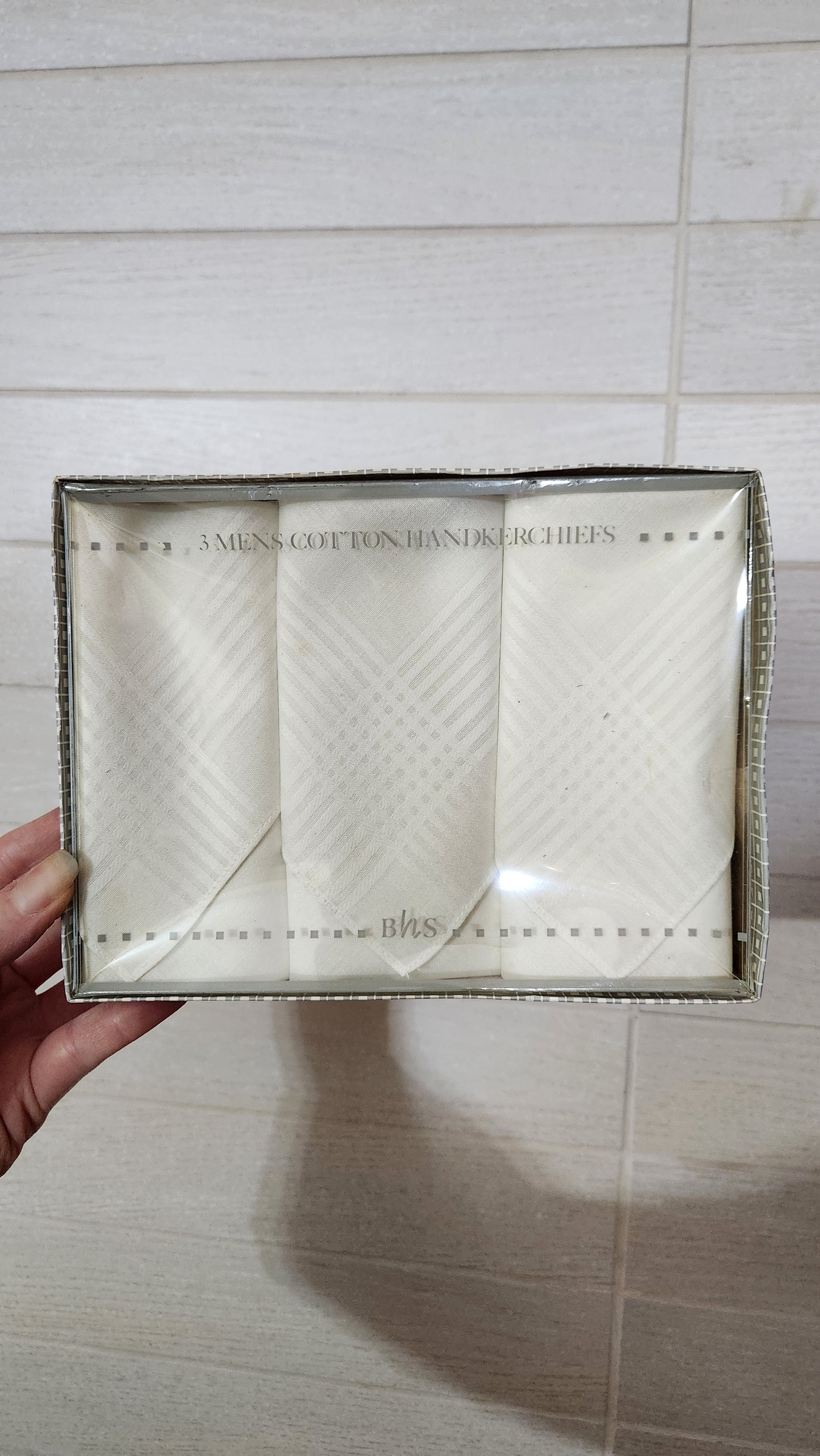 Vintage 3 BHS London Men’s 100% Cotton Handkerchiefs