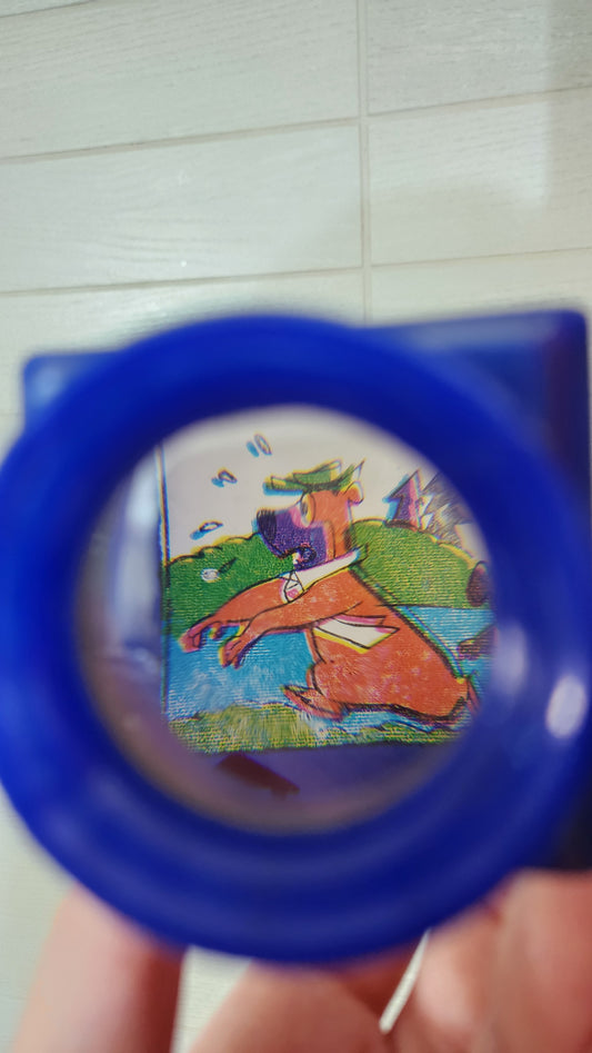 Vintage Plastic Toy Slide Viewer with Color Slides, Golly & Billy (hong kong)