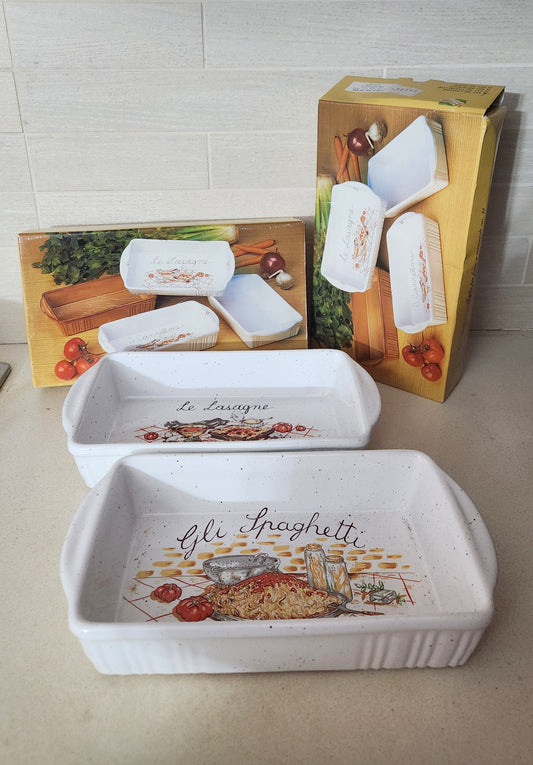 Italian Terracotta Lasagna & Spaghetti Baking Dishes