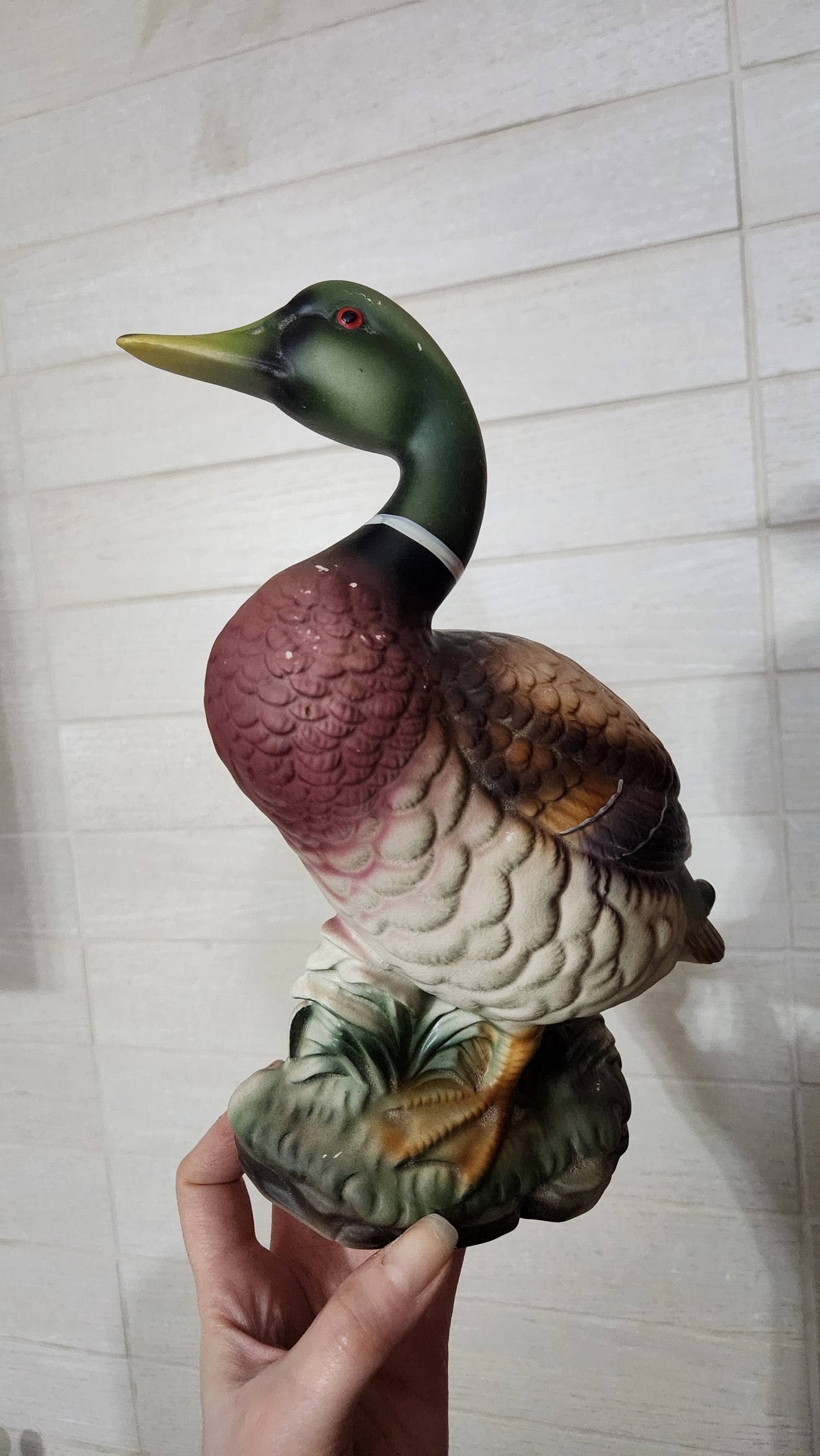2 Vintage Porcelain Bird Figurines - Wales Blue Jay & Norleans Mallard