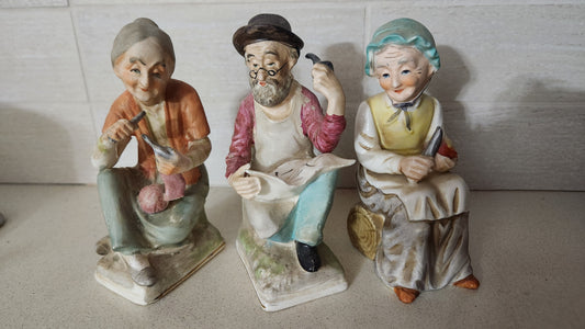Norleans Japan Porcelain Figurines - Set of 3 Old people