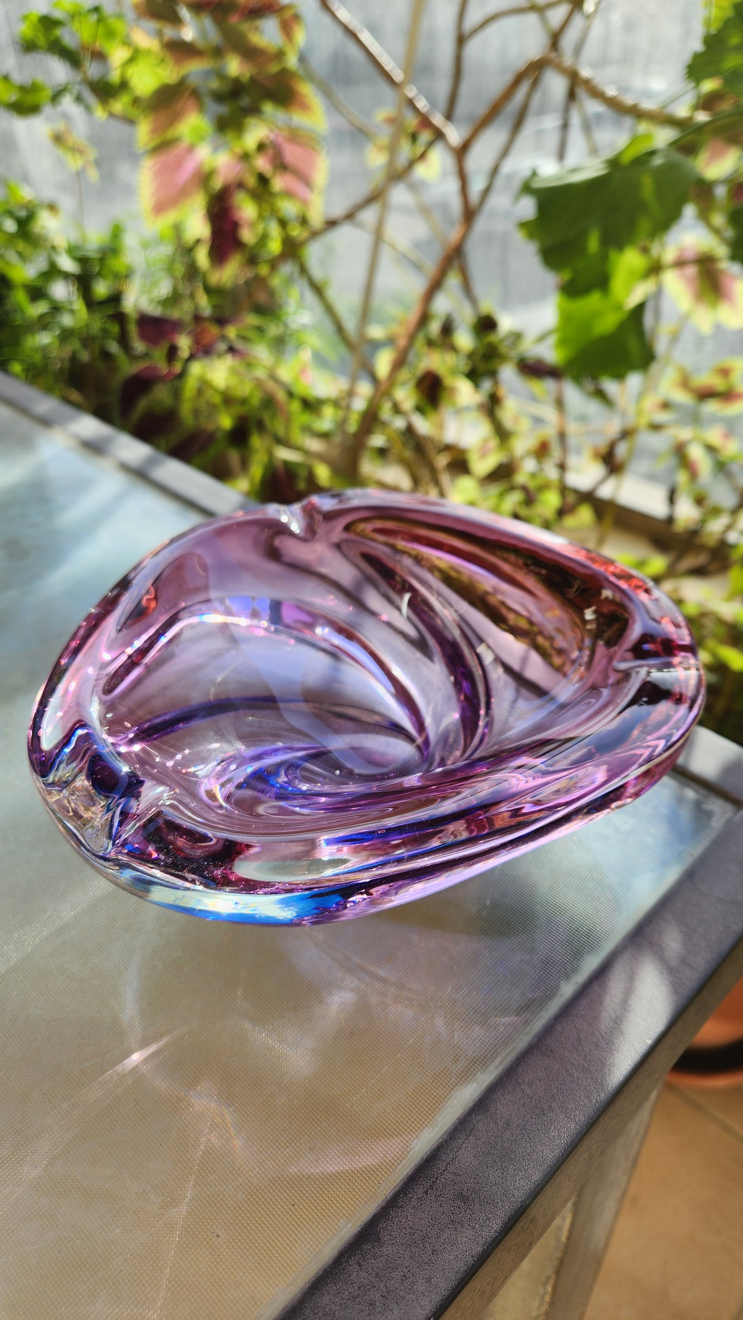 Vintage Murano Sommerso Art Glass Bowl - Purple & Blue - 18cm