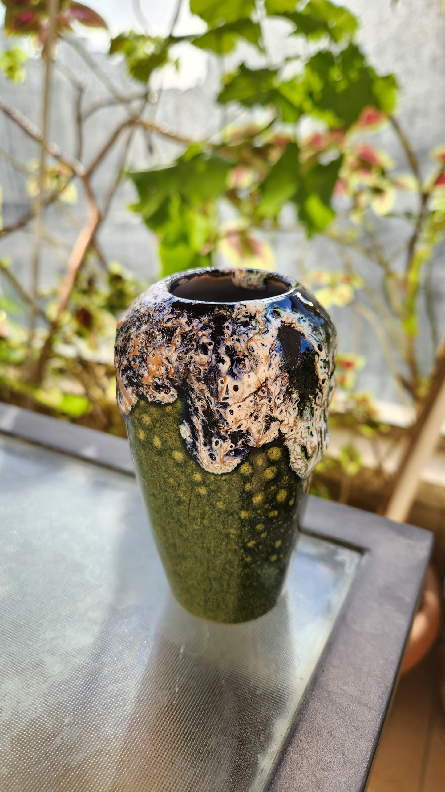 Israeli "fat lava" ceramic vase
