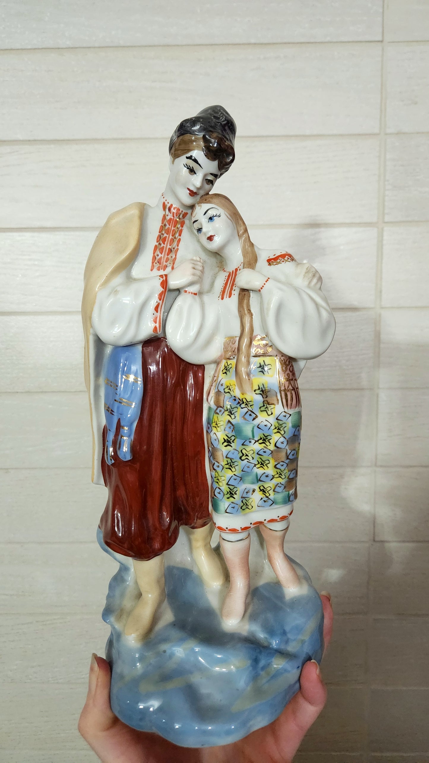 ZHK Polonne Porcelain Figurine - Ukrainian Couple "Oksana and Vakula" - Soviet Era
