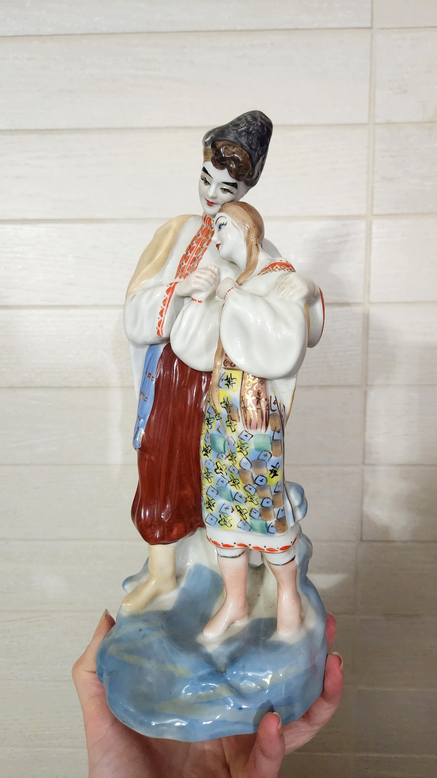 ZHK Polonne Porcelain Figurine - Ukrainian Couple "Oksana and Vakula" - Soviet Era