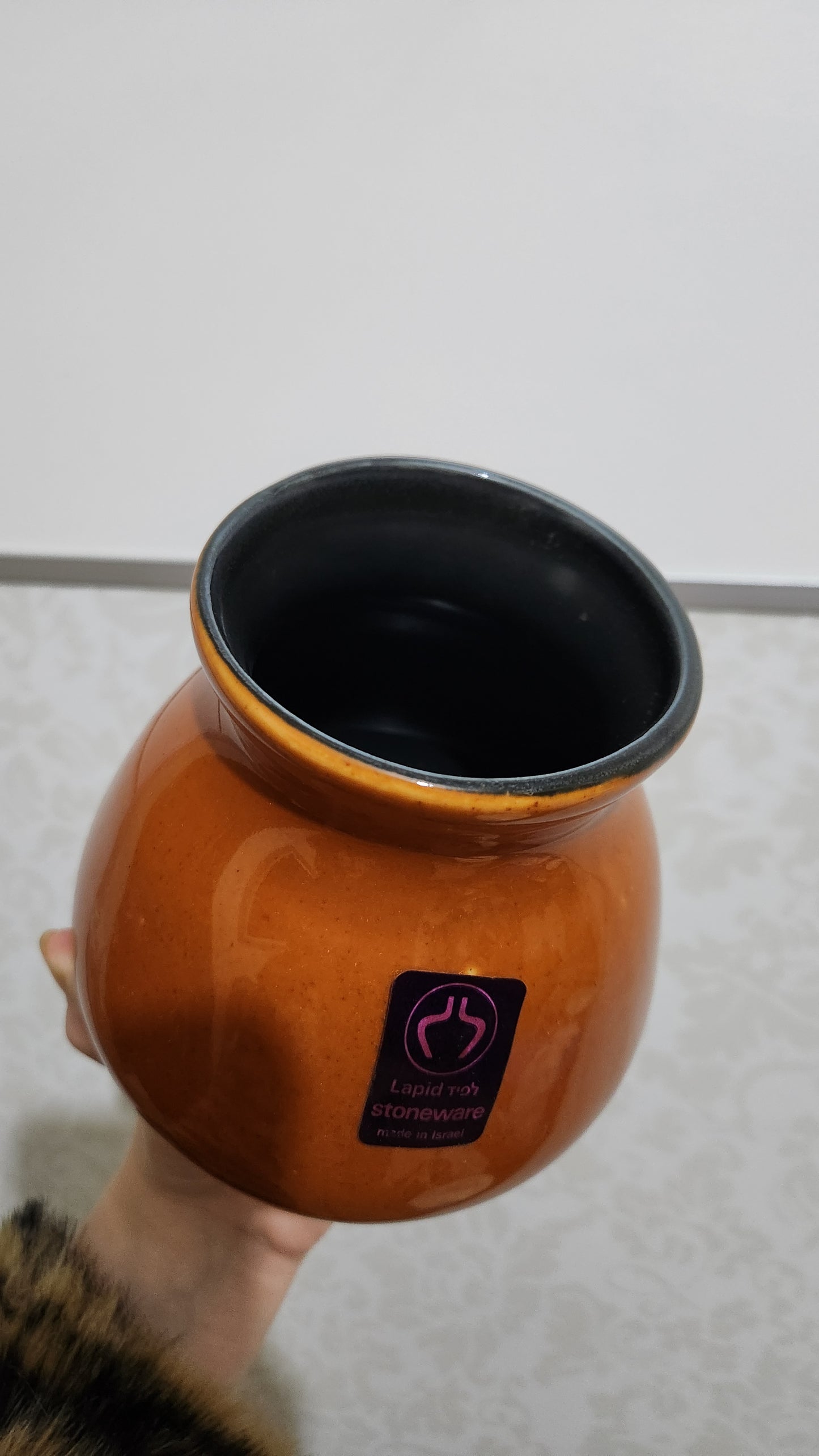Lapid orange glaze ceramic vase