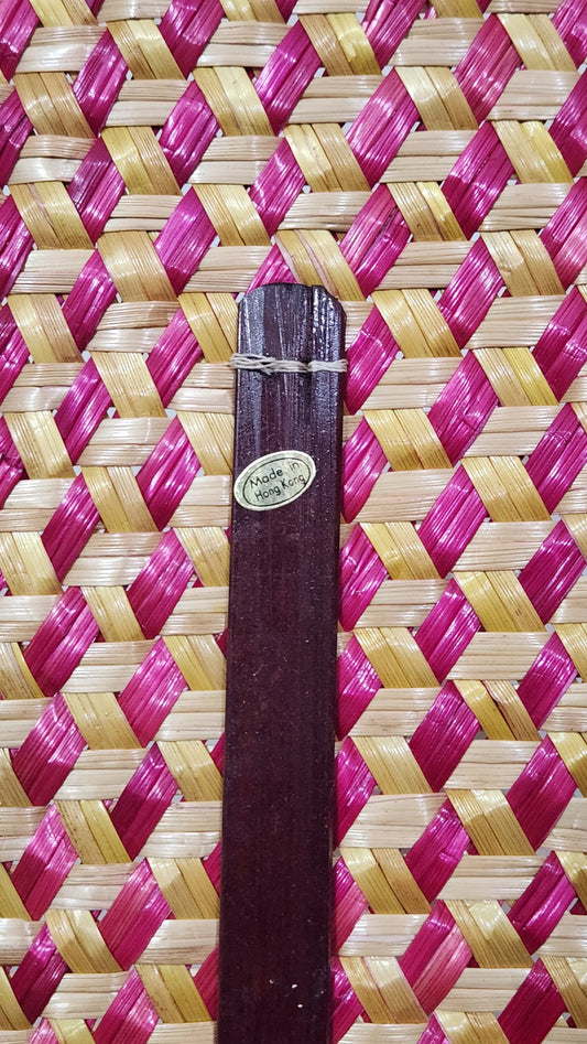 Vintage Hand-Woven Palm Leaf/Straw Hand Fan