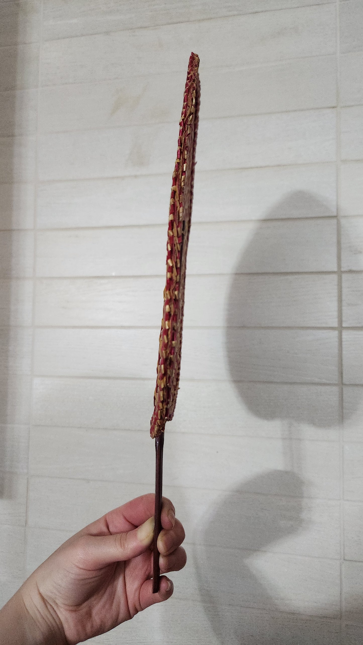 Vintage Hand-Woven Palm Leaf/Straw Hand Fan