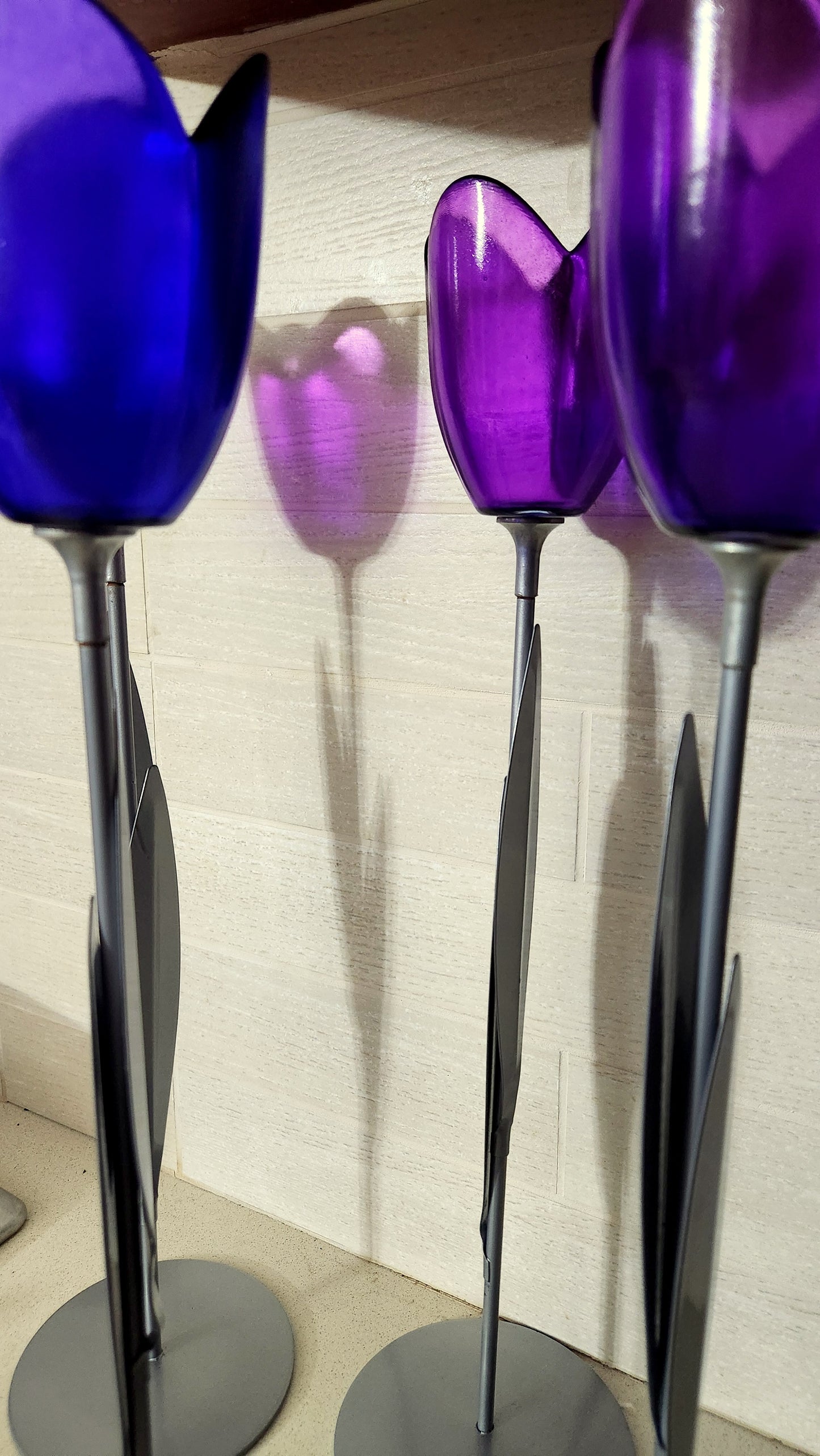 Set of 4 Elegant Tulip Glass Pedestal Decor