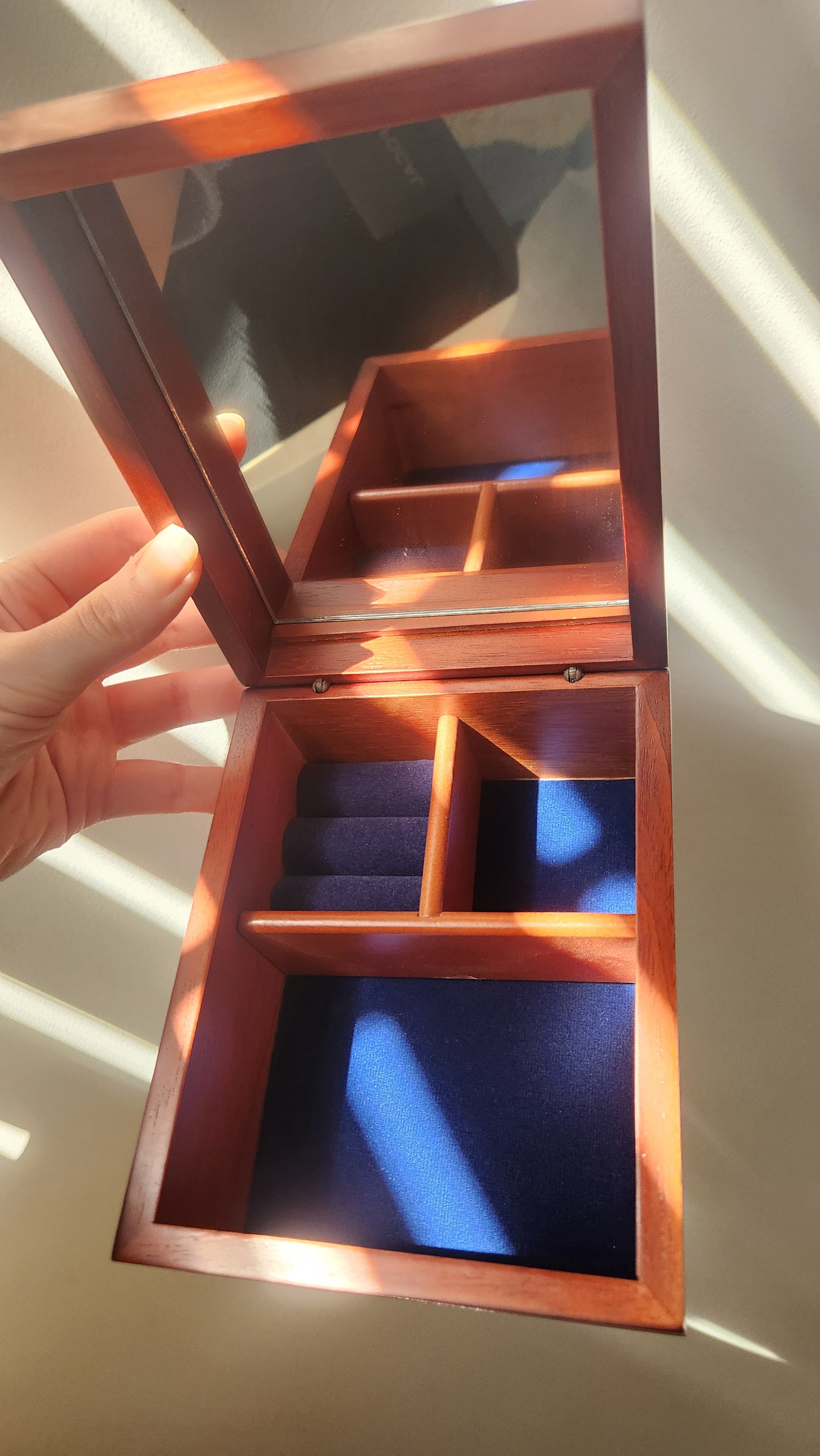 Polo Design Wooden Jewelry & Valet Box with Mirror