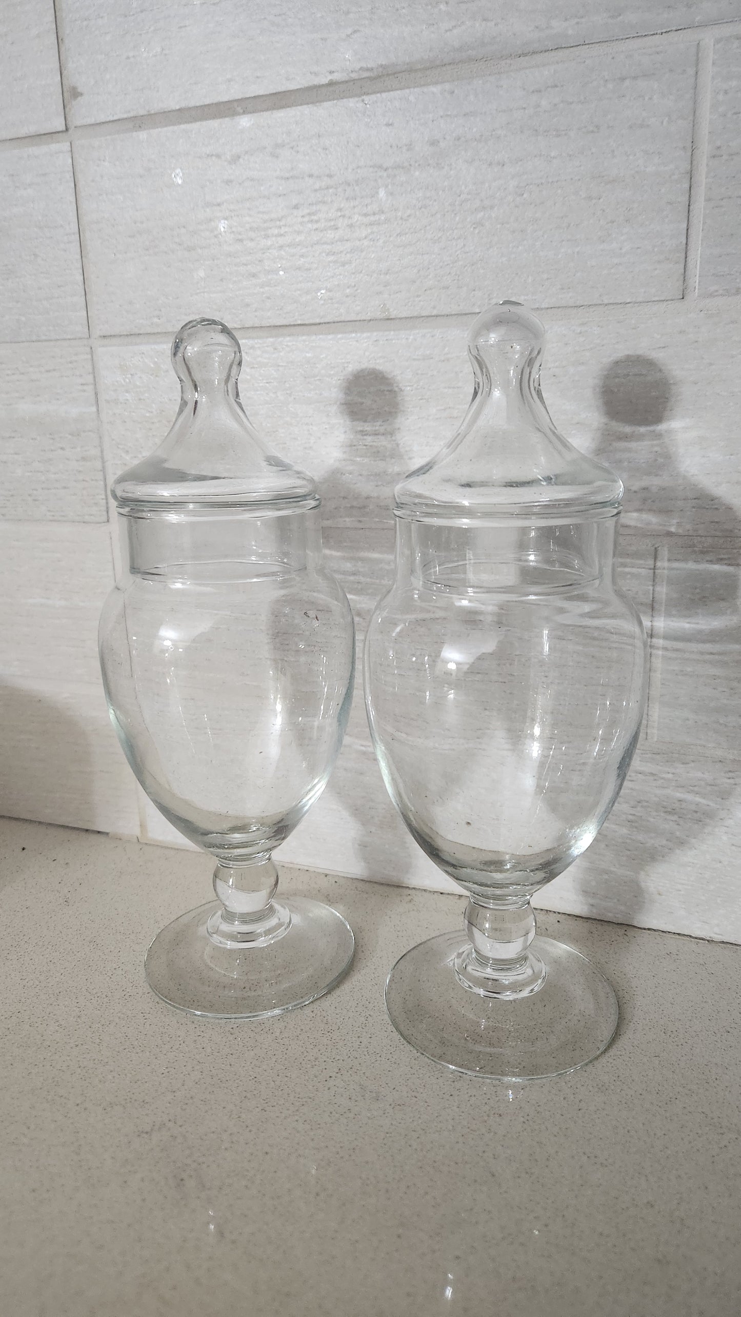 Glass Bonbon Candy Jar with Stemmed Foot