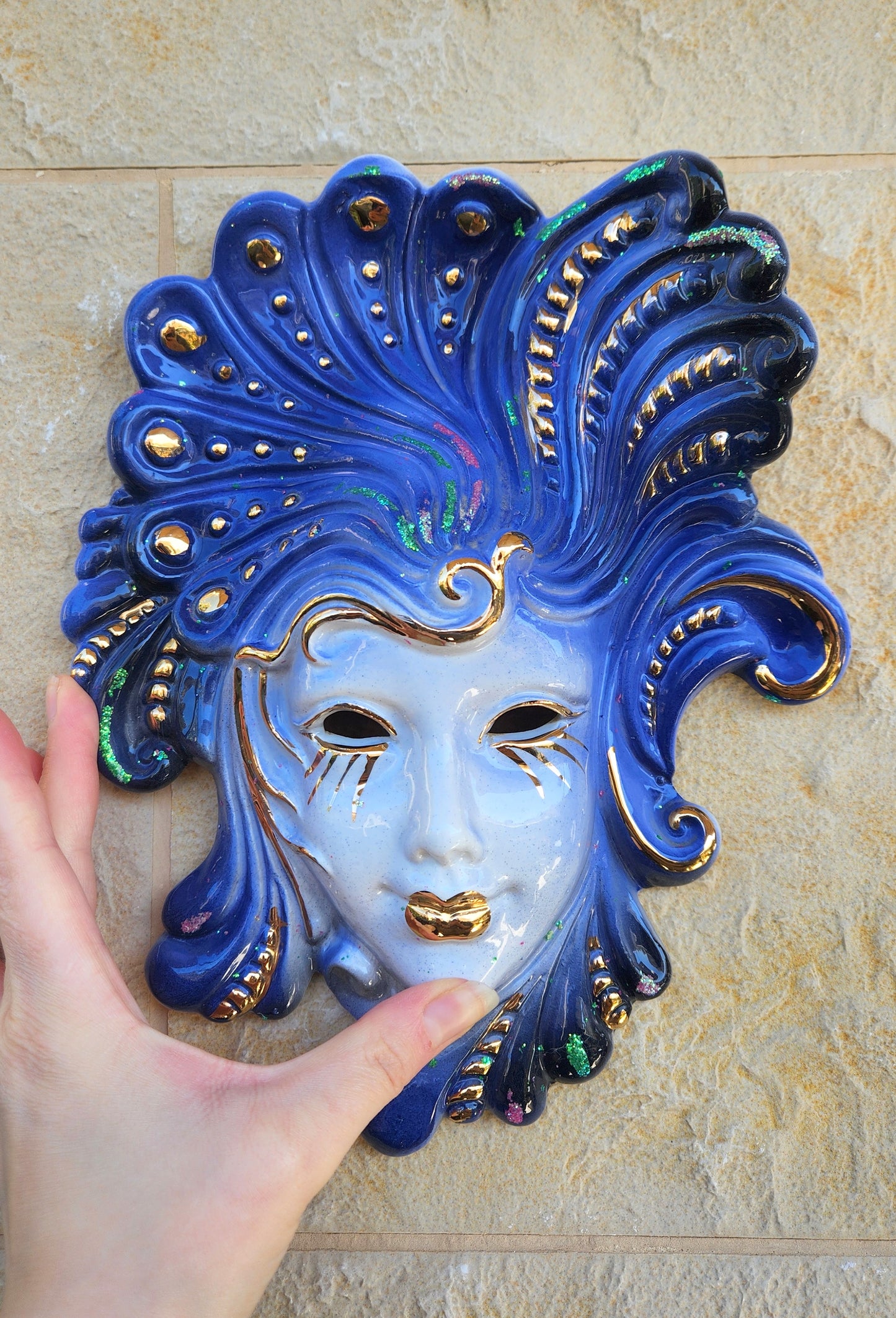 Jitrois Italy Ceramic Mask - Ornate Venetian Lady