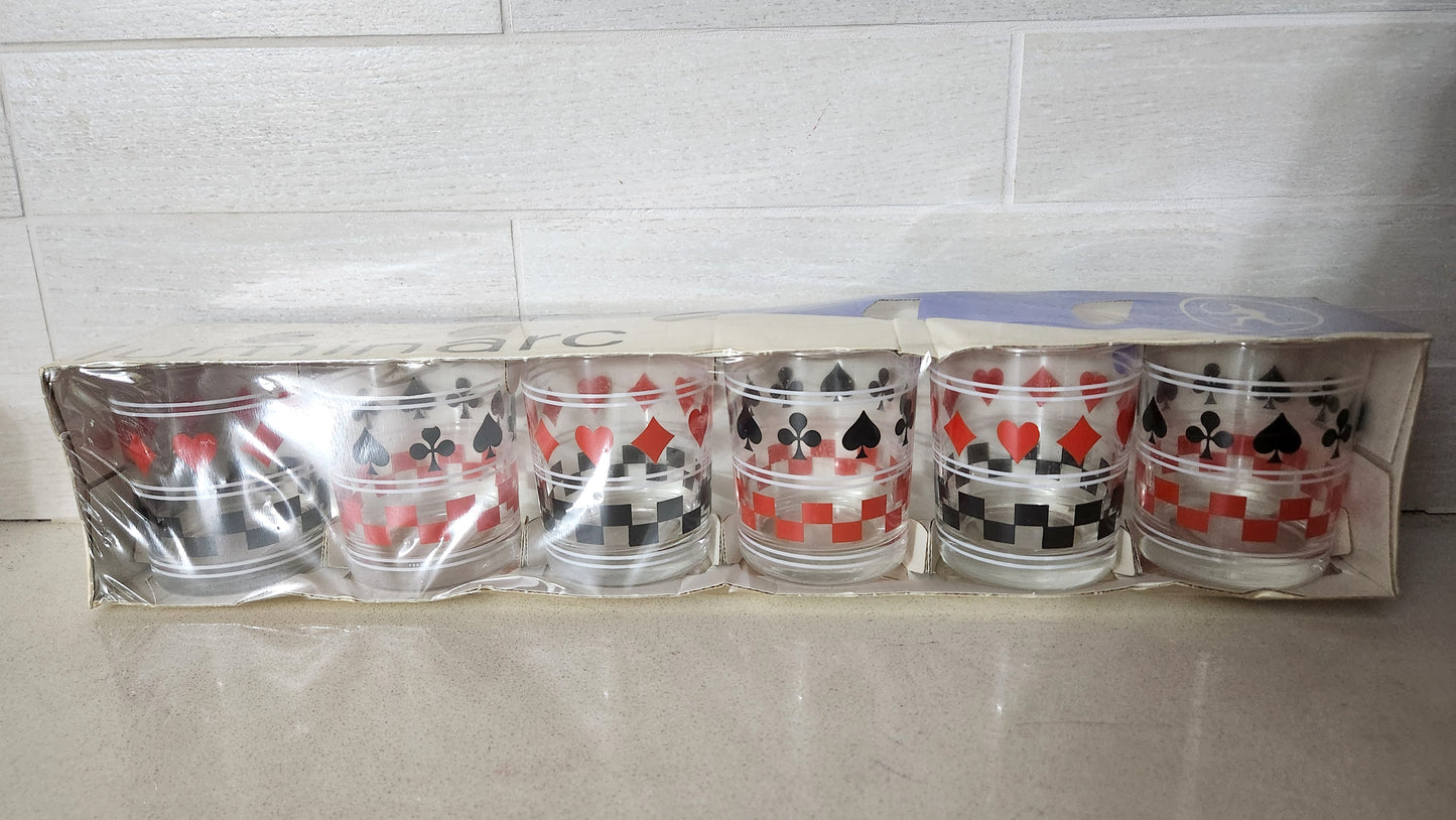 Luminarc France Poker/Card Suit Rocks Glasses - Set of 6