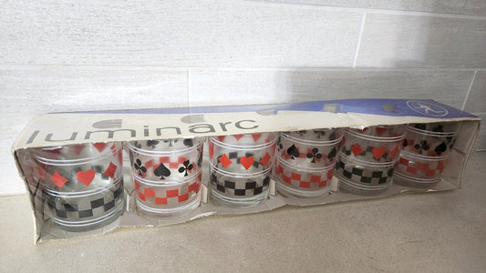 Luminarc France Poker/Card Suit Rocks Glasses - Set of 6