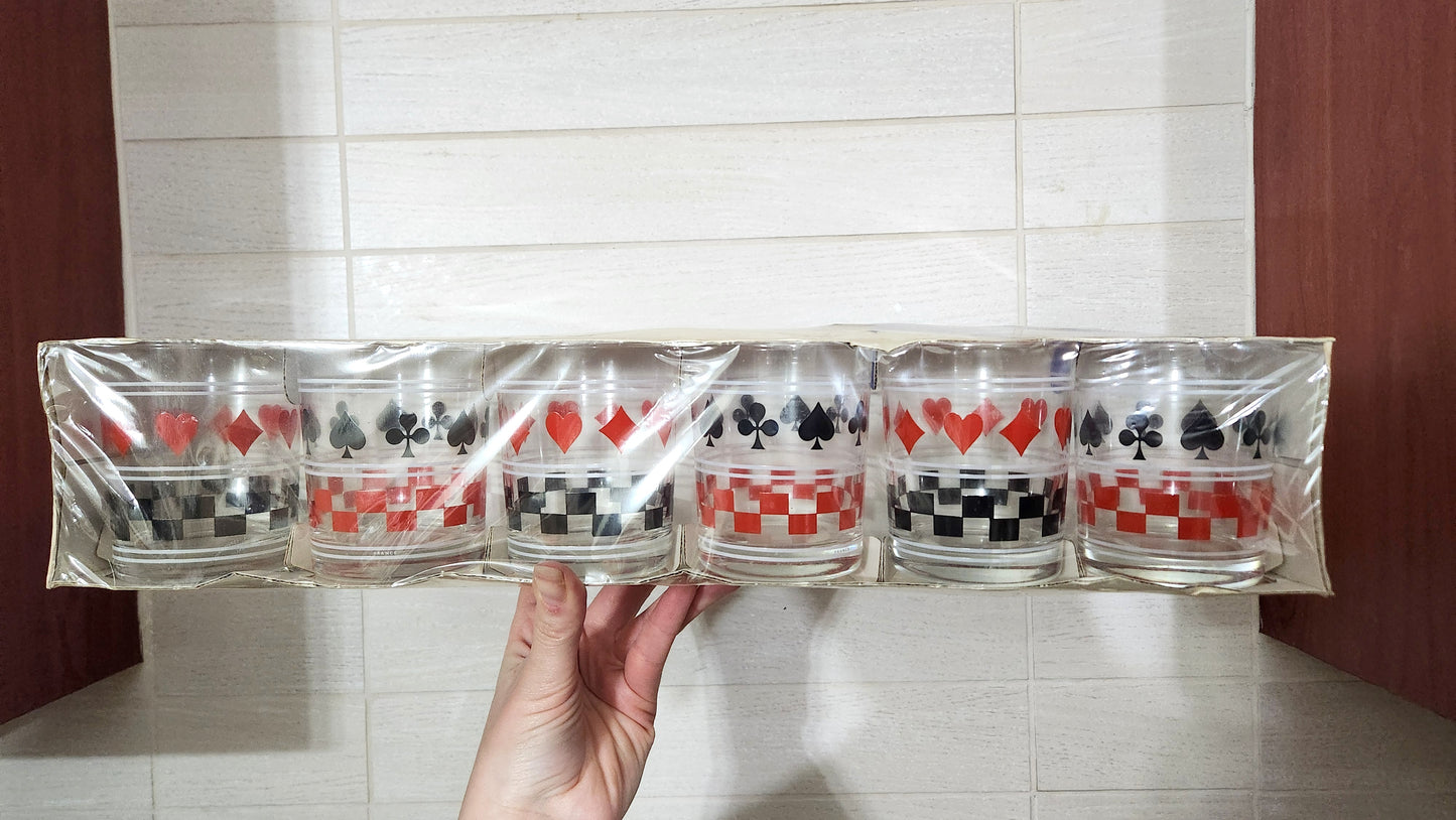 Luminarc France Poker/Card Suit Rocks Glasses - Set of 6