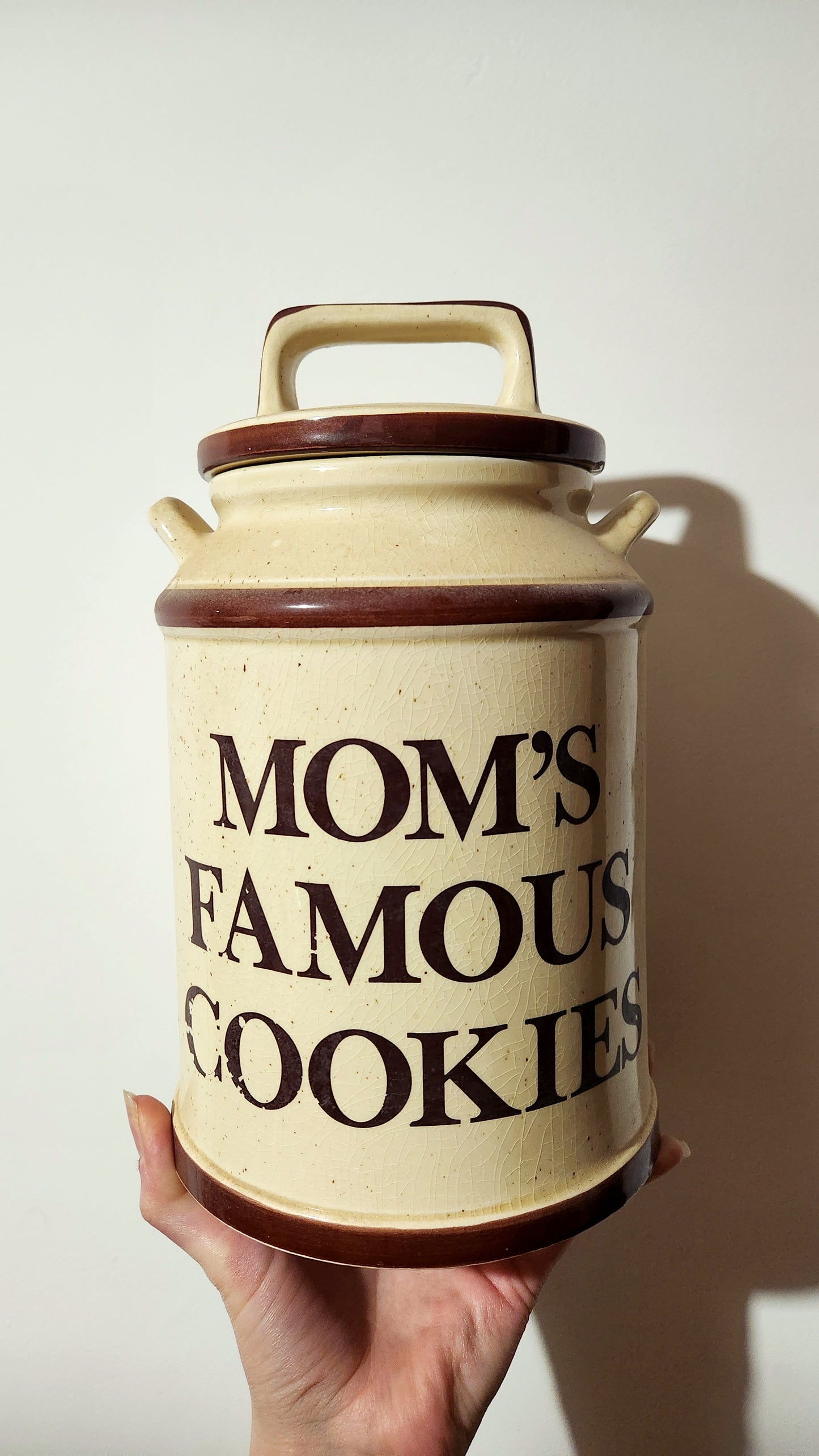 Papel Japan "Mom's Famous Cookies" Ceramic "Milk Can" Cookie Jar