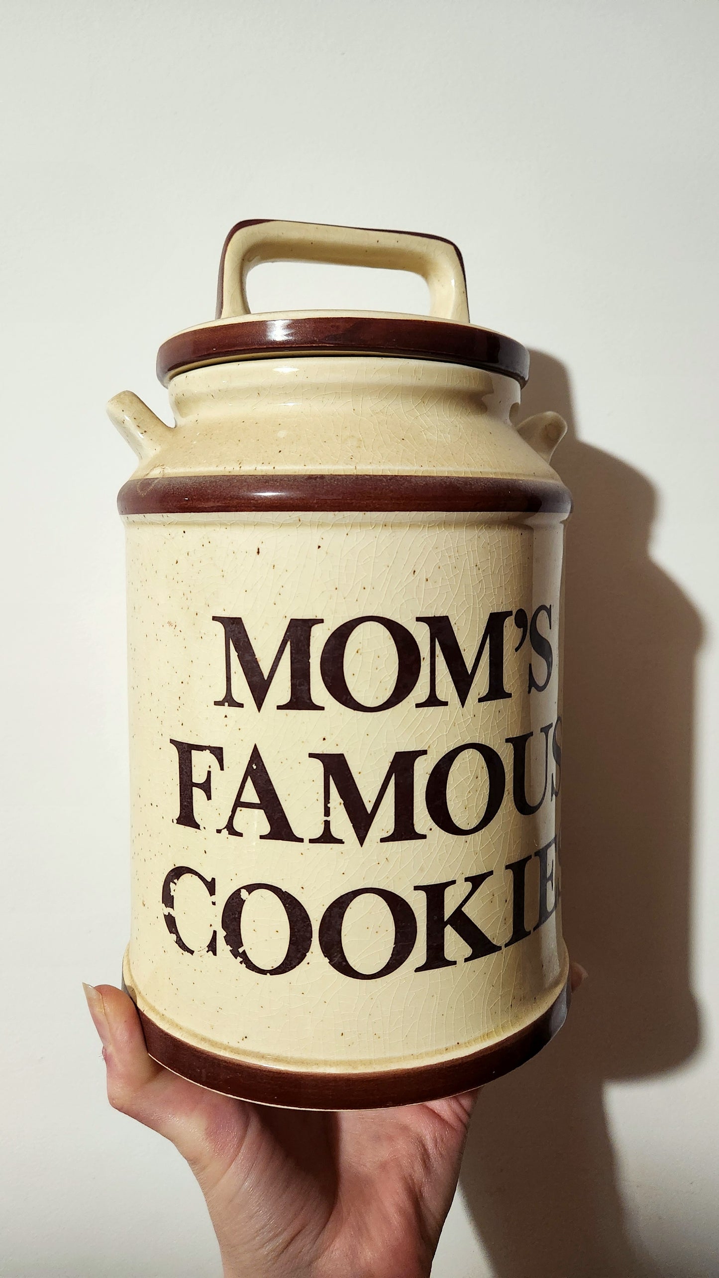 Papel Japan "Mom's Famous Cookies" Ceramic "Milk Can" Cookie Jar