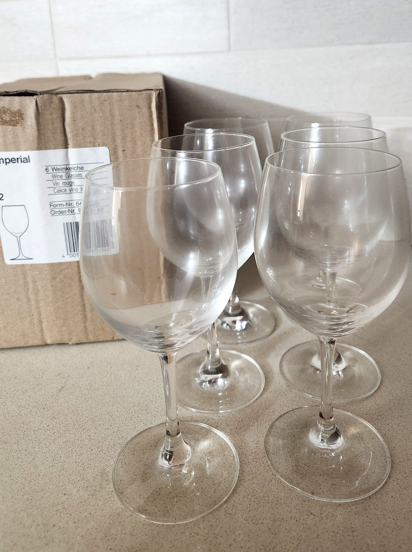 6 Imperial Wine Glasses - Classic Stemware for Red or White Wine