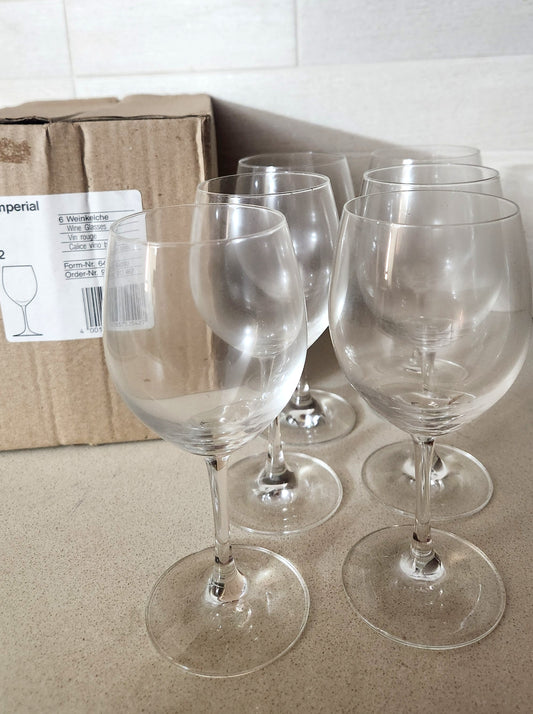 6 Imperial Wine Glasses - Classic Stemware for Red or White Wine