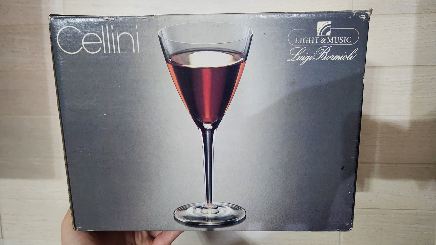 6 Luigi Bormioli "Cellini" Crystal Wine Glasses