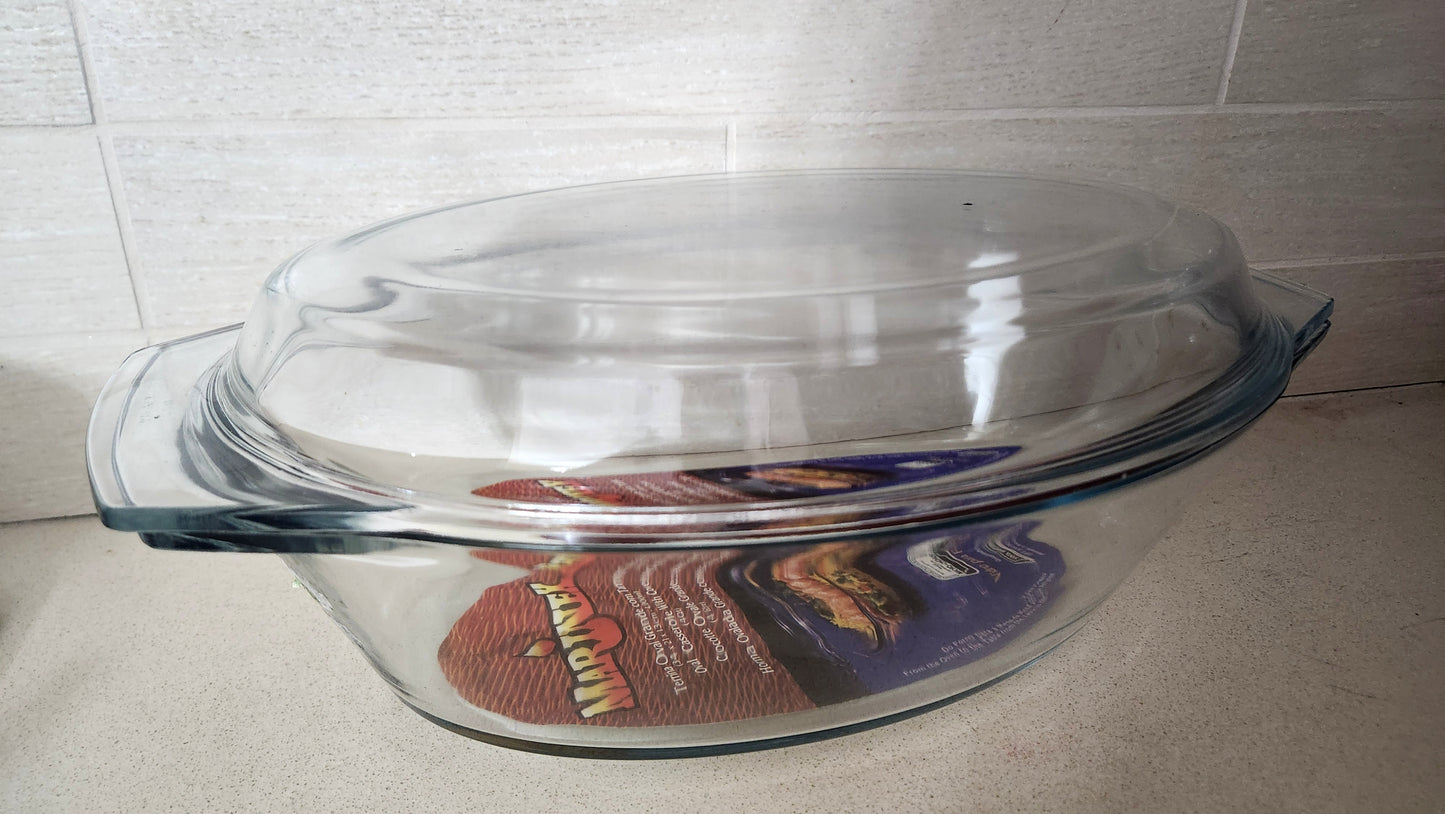 Marinex 4-Quart Oval Glass Casserole Dish with Lid