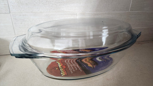 Marinex 4-Quart Oval Glass Casserole Dish with Lid