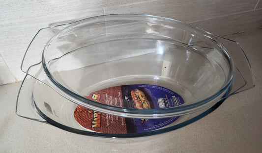 Marinex 4-Quart Oval Glass Casserole Dish with Lid