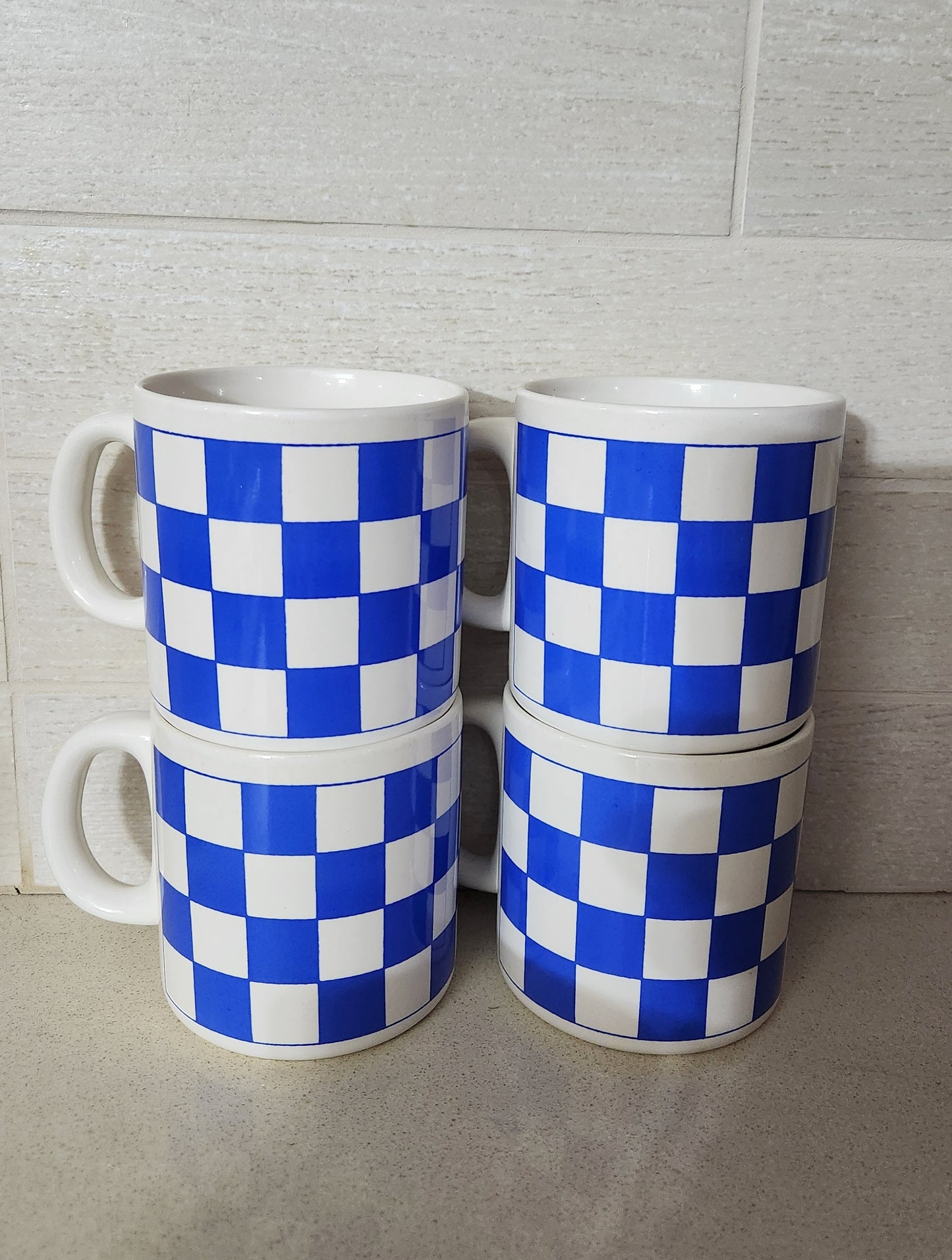 Set of 4 Vintage Romanian Ceramic Mugs