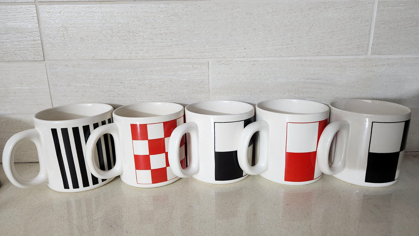 70s Romanian Ceramic Mugs Set Of 5