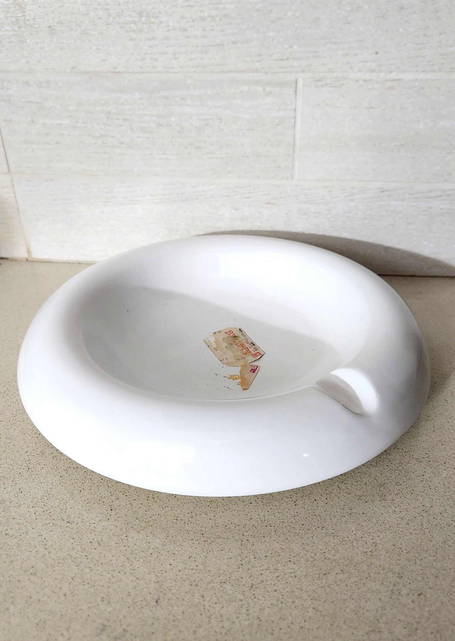 Ceramic Ashtray - White "Space Age" Design