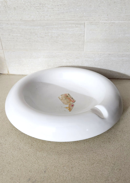 Ceramic Ashtray - White "Space Age" Design