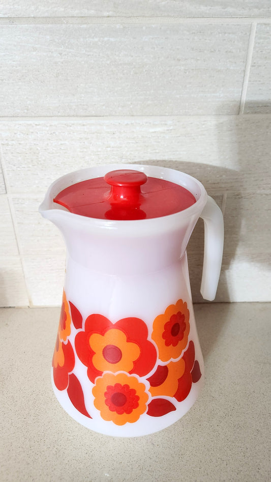 vintage 70s Arcopal "Lotus" pitcher