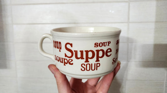 70s Vintage English Ceramic Soup Bowls - set of 6 - white