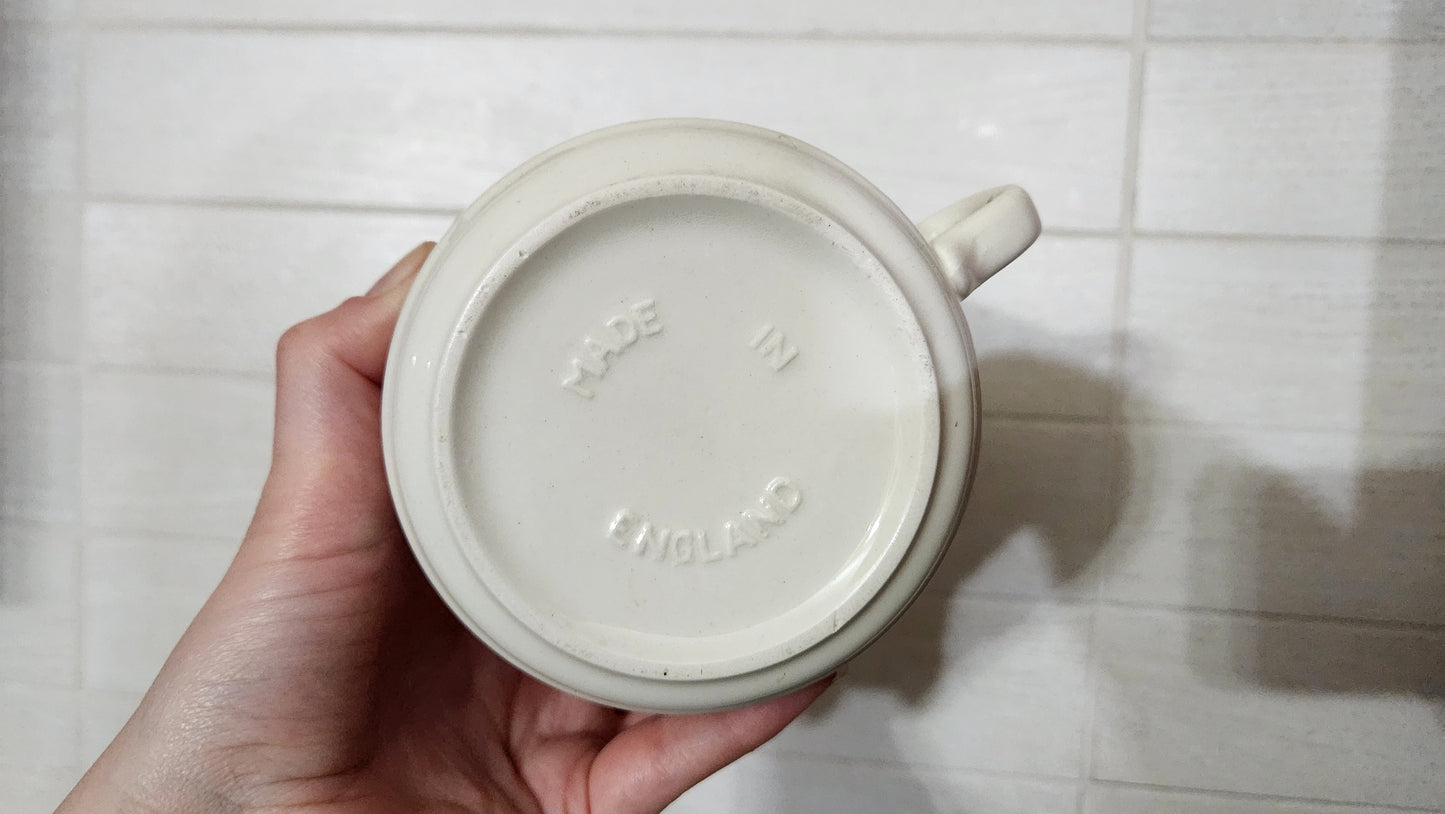 70s Vintage English Ceramic Soup Bowls - set of 6 - white